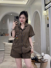 BỘ PIZAMA CỘC KẺ IN MICKEY NỮ SẴN (SALE 95k)