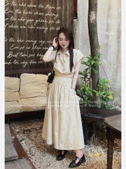 SET BỘ ÁO CHUN GẤU CV DÚM TÚI(XẢ 79k)