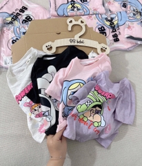 SÉT 4 ÁO CỘC TAY COTTON XƯỢC BB3 BÉ GÁI SẴN