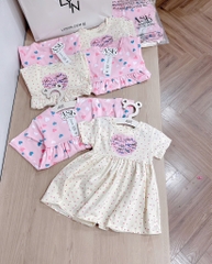 SET 2 VÁY COTTON 4 CHIỀU BÉ GÁI ( sale 79k )
