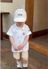 SET 3 ÁO POLO CỔ ĐỨC TRẮNG NÂU ĐEN BÉ TRAI SẴN (sale 97k)