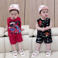 SET 2 BỘ BA LỖ NGƯỜI NHỆN ĐEN ĐỎ BÉ TRAI SẴN (xả 80k)