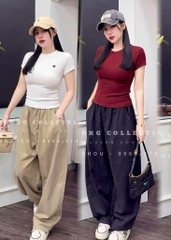 QUẦN BAGGY KAKI TÚI VUÔNG SAU NỮ SẴN