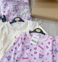 SET 2 BỘ DÀI LABUBU TÍM KEM PHỐI CỔ VIỀN REN CHO BÉ GÁI (XẢ 79k)