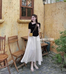 SET ÁO ĐEN MIX CV TƠ NỮ SẴN