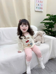SET 3 BỘ DÀI MÈO PASTEL NƠ KẺ HỒNG BÉ GÁI SẴN