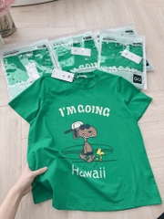 ÁO COTTON XANH HAWAI I AM GOING NỮ