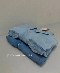 ÁO BÒ NỮ TÚI TRƯỚC FORM TO RỘNG SẴN