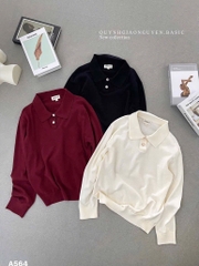 ÁO LEN DÀI TAY CỔ POLO 2 CÚC NỮ