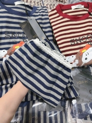 BỘ SNOOPY CHẤT ZIP KẺ XỊN FORM RỘNG NỮ THU ĐÔNG SẴN