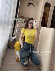 SET ÁO COTTON MIX QUẦN NGỐ JEAN NỮ SẴN