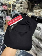 QUẦN BAGGY ĐEN TÚI NẮP NỮ SẴN