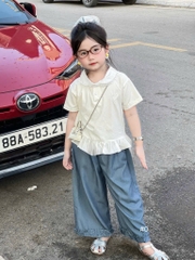 SET ÁO COTTON PHỐI QUẦN GIẤY BÉ GÁI NHỠ