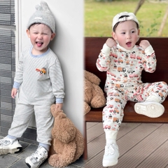 SET 2 BỘ DÀI OTO NHÍ MÀU ĐỎ KẺ GHI BÉ TRAI SẴN