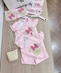 SÉT BỘ MINNIE THÊU ĐÁP LÔNG NỔI BÉ GÁI