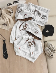 ÁO NỈ HAI DA THÊU KITTY – MŨ 2 LỚP DÀI TAY SIÊU XINH BÉ GÁI