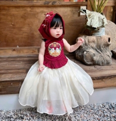 SET YẾM LỤA CHÂN VÁY GẤM BÉ GÁI