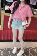 ÁO SƠ MI CÀI SAU 2 MÀU TÚI TRƯỚC NỮ (SALE 75k)