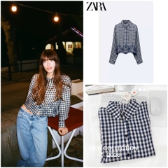 ÁO SƠ MI KẺ CARO ZRA THÊU HOA VINTAGE NỮ (XẢ 109k)