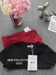 SET QUẦN KAKI ĐỎ & ÁO DÍP CROPTOP NỮ SẴN (SALE 160k)