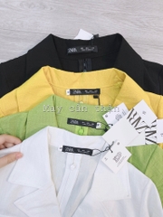 VÁY NỮ CỔ VEST NẮP TÚI LI GẤU