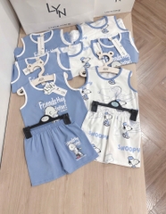 SET 2 BỘ BA LỖ SNOOPY TONE XANH TRẮNG BÉ TRAI