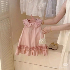 VÁY ĐŨI HỒNG CỔ SEN ĐUÔI CÁ TIỂU THƯ CHO BÉ GÁI SẴN (SALE 65k)