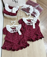 SET BÈO CHẤT ĐŨI ĐỎ ĐẬM BÉ GÁI (SALE 62k)