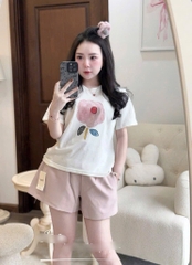SET BỘ ÁO CỘC HOA QUẦN ĐÙI NỮ SẴN
