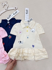 VÁY POLO CỔ BẺ 3 TẦNG HÀN QUỐC CHO BÉ GÁI