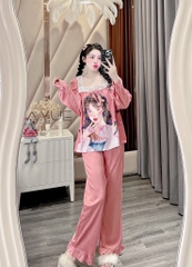 BỘ LỤA NỮ QCCC HÌNH THỎ VÀ CÔ GÁI SẴN
