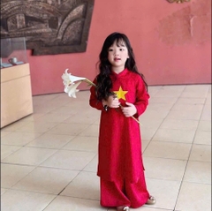 ÁO DÀI ĐỎ SAO VÀNG BÉ GÁI