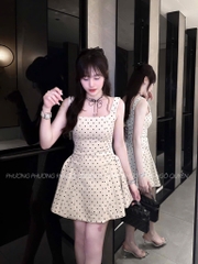 VÁY HAI DÂY CHẤM BI NỮ SẴN(SALE 115k)
