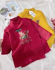 SET ÁO DÀI BÉ TRAI IN CON TRÂU