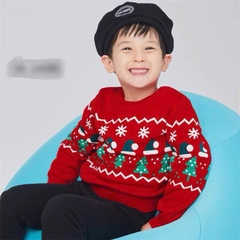 ÁO LEN ĐỎ NOEL DÀI TAY 2 LỚP MỀM MỊN BÉ TRAI BÉ GÁI