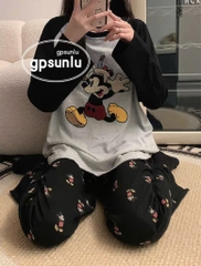 SET BỘ DÀI MICKEY THÊU PHỐI MÀU NỮ THU ĐÔNG