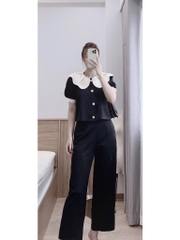 SET BỘ PHỐI CỔ TƠ HOA QUẦN SUÔNG(155k xả)