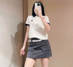 ÁO POLO NỮ CỔ BẺ THÊU GẤU SẴN