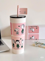 ĐỒ GIA DỤNG - LY GIỮ NHIỆT STARB MÀU HỒNG TÍM SNOOPY