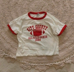 SÉT ÁO COTTON CITY COUNTY ĐỎ PHỐI QUẦN JEAN RÁCH BÉ TRAI