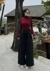 QUẦN DẠ CẠP LI DÁNG SUÔNG NỮ THU ĐÔNG