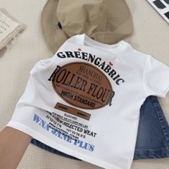 SÉT BỘ ÁO PHÔNG KEM ROLLER FLOUR QUẦN SHORT JEAN CHO BÉ TRAI