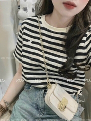 ÁO PHÔNG NỮ KẺ SỌC THÊU POLO 3M NEW(xả 48k)