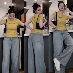 QUẦN JEANS NỮ SUÔNG GẤU TO TÚI VẠT SẴN
