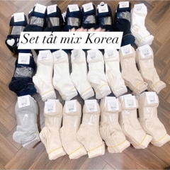 ĐỒ LÓT - SET 10 ĐÔI TẤT MIX ĐEN TRẮNG BE