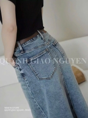 CHÂN VÁY JEAN NỮ WHOAU XẺ SAU DÁNG DÀI SẴN(SALE 149k)