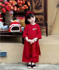 ÁO DÀI ĐỎ BÉ GÁI VIỆT NAM