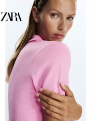 ÁO LEN POLO HỒNG CỘC TAY NỮ