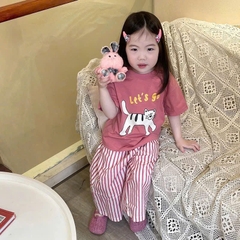 SET BỘ MÈO HỒNG QUẦN KẺ BÉ GÁI SẴN (XẢ 49k)