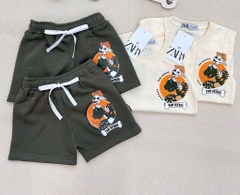 SÉT CHÓ CỨU HỘ KHỦNG LONG Z.R MIX QUẦN SHORT RÊU BÉ TRAI(XẢ 40k)